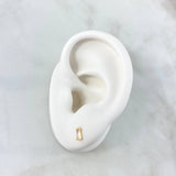 Topos Piedra Rectangular  0.65gr / 5.5mm Circon Blanco Oro Amarillo