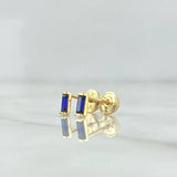 Topos Piedra Rectangular  0.6gr / 5.5mm Circon Azul Marino Oro Amarillo