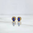 Topos Piedra Rectangular  0.6gr / 5.5mm Circon Azul Marino Oro Amarillo