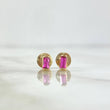 Topos Piedra Rectangular  0.6gr / 5mm Circon Fucsia Oro Amarillo