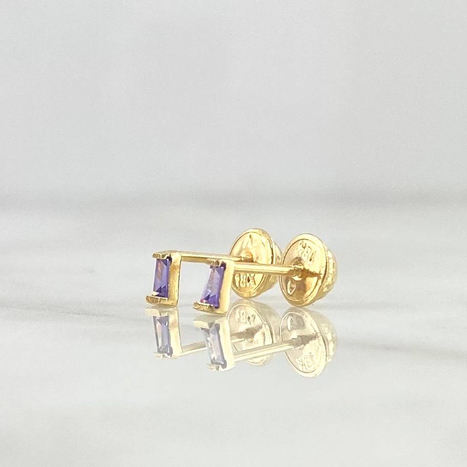 Topos Piedra Rectangular T 0.55gr / 4mm Circon Morado Oro Amarillo