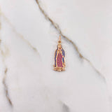 Dije Virgen de Guadalupe 2.75gr / 3.5cm / Circones Azules Fucsias Oro Rosa $