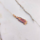 Dije Virgen de Guadalupe 2.75gr / 3.5cm / Circones Azules Fucsias Oro Rosa $