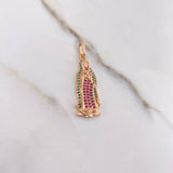 Dije Virgen de Guadalupe 2.85gr / 3.5cm / Circones Fucsia Verdes Oro Rosa $