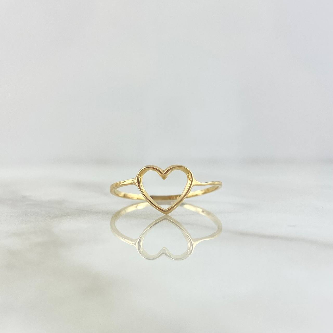 Anillo Silueta Corazón 0.95gr / T6 1/2 / Oro Amarillo ©