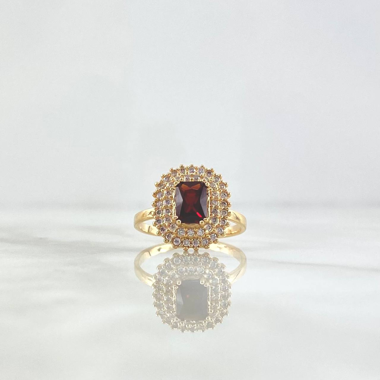 Anillo Solitario Halo Tupido 3.75gr / T 5/3/4 / Circones Blanco Rojo Oro Amarillo