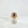 Anillo Solitario Halo Tupido 3.75gr / T 5/3/4 / Circones Blanco Rojo Oro Amarillo