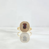 Anillo Solitario Halo Tupido 3.75gr / T 5/3/4 / Circones Blanco Rojo Oro Amarillo