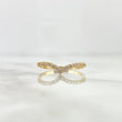 Anillo Corona En V 1.5gr / T8 1/4 / Circones Blancos Oro Amarillo