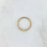 Anillo Solitario Bisel Esferas 1.65gr / T7 1/4 / Circon Blanco Oro Amarillo 18K *