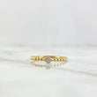 Anillo Solitario Bisel Esferas 1.65gr / T7 1/4 / Circon Blanco Oro Amarillo 18K *
