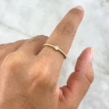 Anillo Solitario Bisel Esferas 1.65gr / T7 1/4 / Circon Blanco Oro Amarillo 18K *