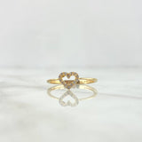 Anillo Silueta Corazon 1.1gr / T7 / Circones Blancos Oro Amarillo