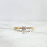 Anillo Solitario Estela 1.1gr / T6 3/4 / Circones Blancos Oro Amarillo