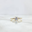 Anillo Solitario Bicefalo 2.45gr / T5 3/4 / Circones Blancos Oro Amarillo