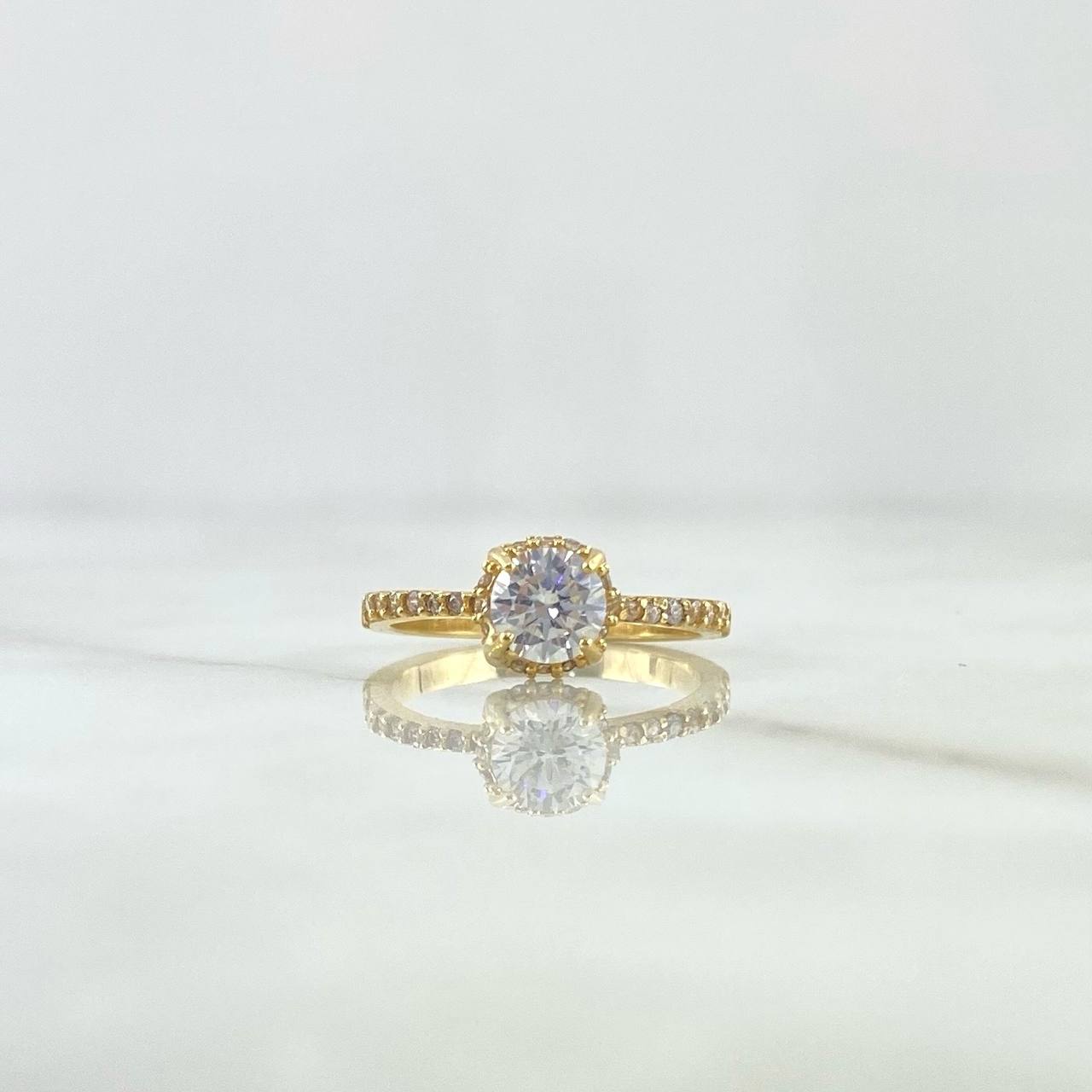 Anillo Halo Incrustado 2.5gr / T5 1/4 / Circones Blancos Oro Amarillo