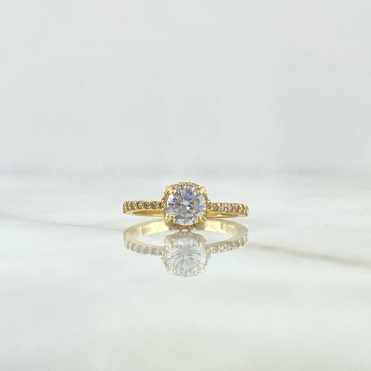 Anillo Halo Incrustado 2.5gr / T5 1/4 / Circones Blancos Oro Amarillo