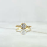 Anillo Halo Incrustado 2.5gr / T5 1/4 / Circones Blancos Oro Amarillo