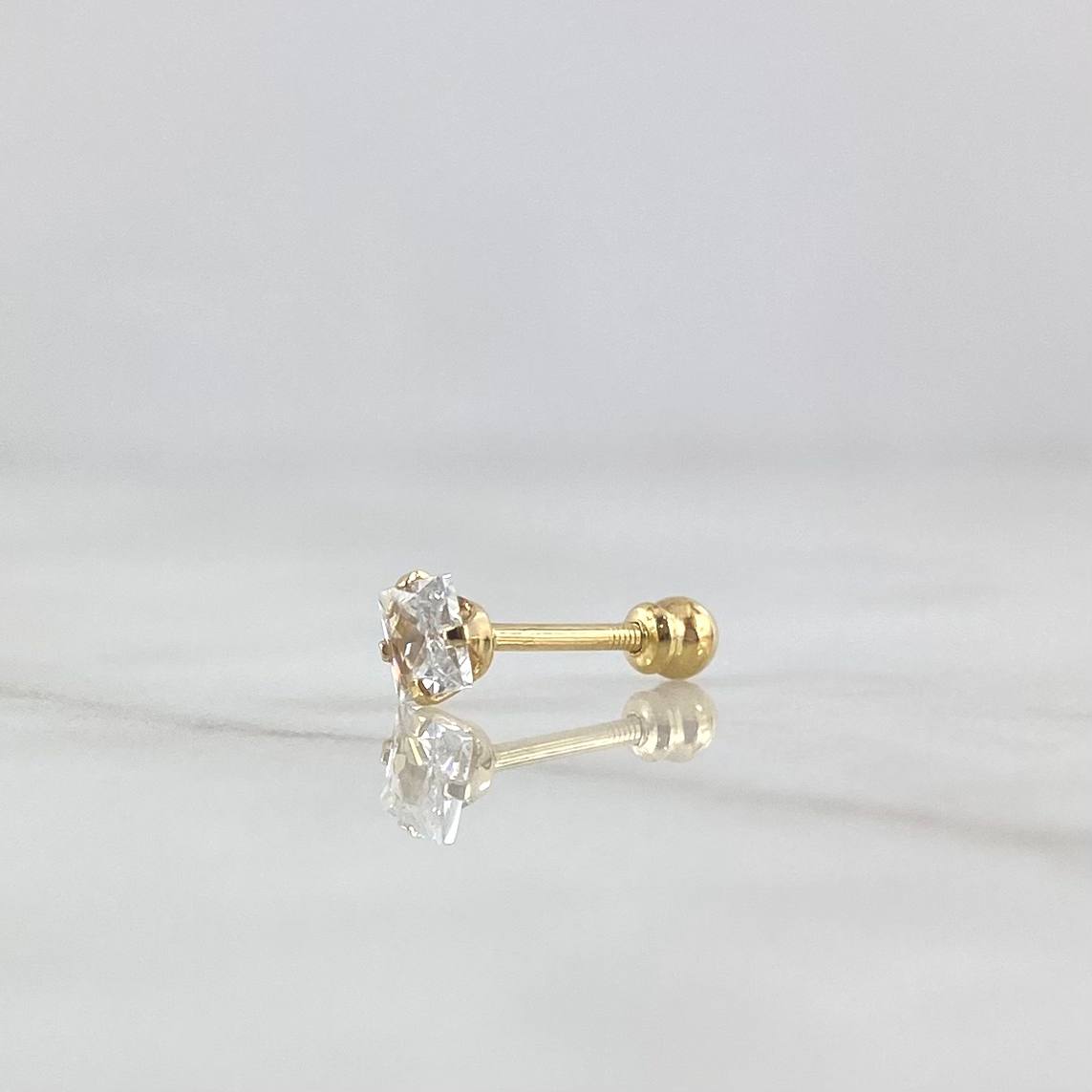 Piercing Chispa Cuatro Garras 0.4gr / 1.4cm / Circon Blanco Oro Amarillo (Joya)