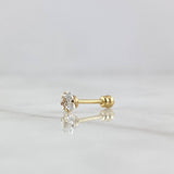 Piercing Chispa Cuatro Garras 0.35gr / 1.4cm / Circon Blanco Oro Amarillo (Joya)
