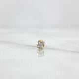 Piercing Chispa Cuatro Garras 0.3gr / 1.2cm / Circon Blanco Oro Amarillo (Joya)