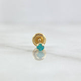 Piercing Chispa Cuatro Garras 0.3gr / 1.2cm / Circon Celeste Oro Amarillo (Joya)