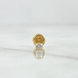 Piercing Chispa Cuatro Garras 0.3gr / 1.2cm / Circon Blanco Oro Amarillo (Joya)
