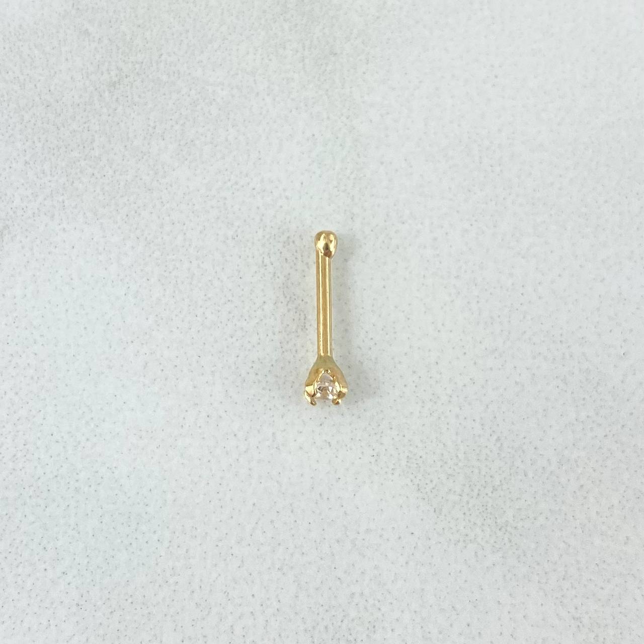 Piercing Chispa Fija 0.15gr / 1cm / Circon Blanco Oro Amarillo (Joya)