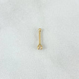 Piercing Chispa Fija 0.15gr / 1cm / Circon Blanco Oro Amarillo (Joya)
