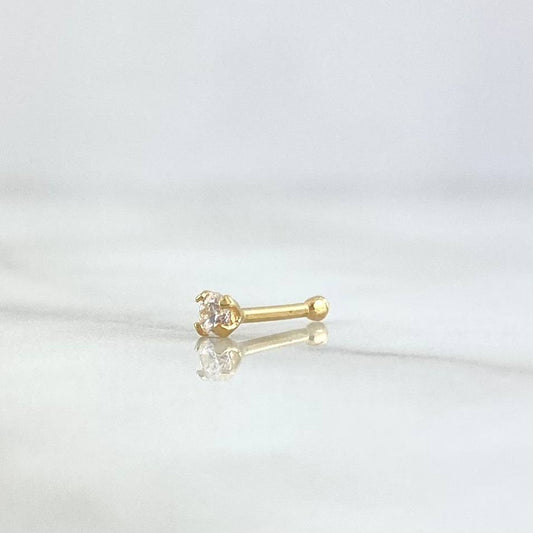 Piercing Chispa Fija 0.1gr / 1cm / Circon Blanco Oro Amarillo 18K (Joya)