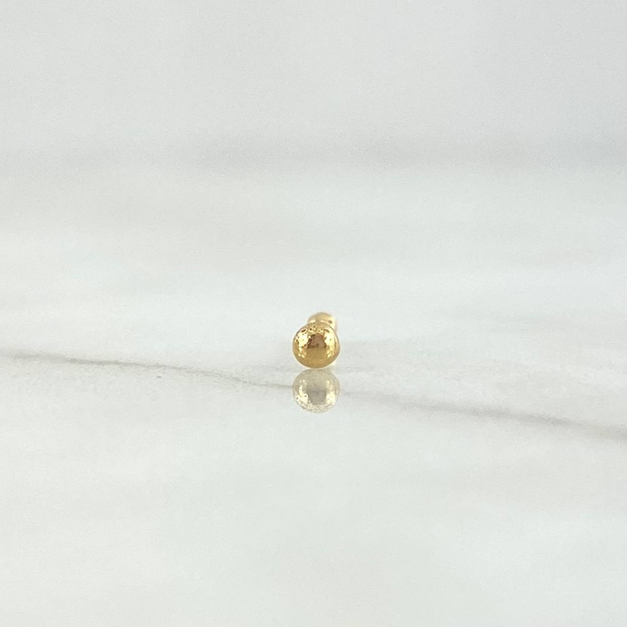 Piercing Chispa Fija Bola 0.1gr / 1cm / 2.5mm Lisa Oro Amarillo 18K (Joya) *