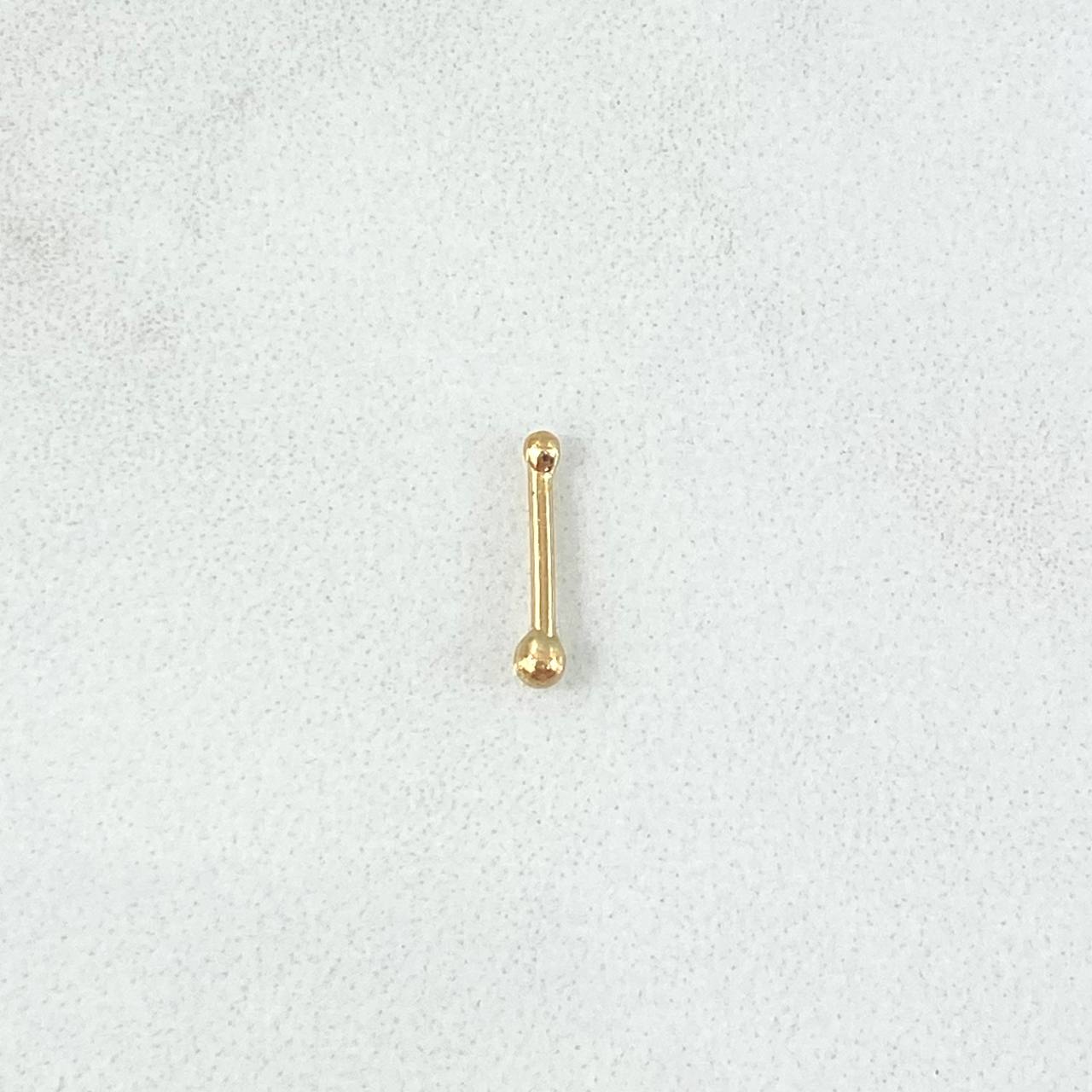Piercing Chispa Fija Bola 0.15gr / 1.1cm / 2mm Lisa Oro Amarillo Nac.Esp. 18K (Joya)