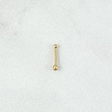 Piercing Chispa Fija Bola 0.1gr / 1cm / 2.5mm Lisa Oro Amarillo 18K (Joya) *