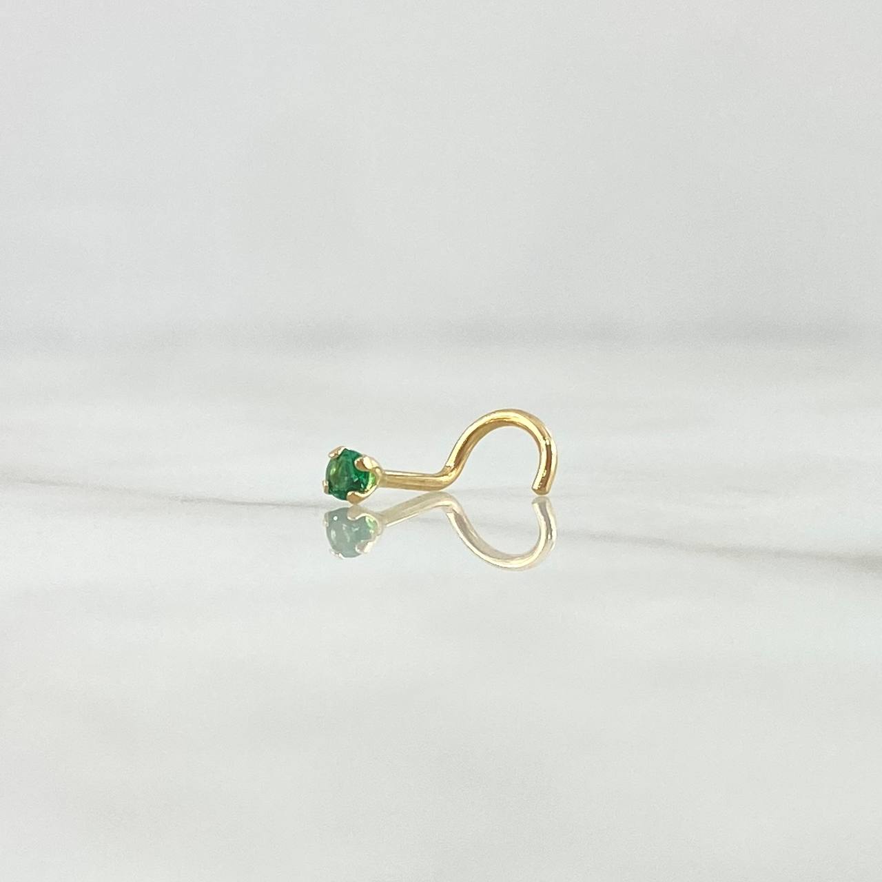 Piercing Circon Verde 0.15gr / 1cm / Nac.Esp. Oro 18K ©