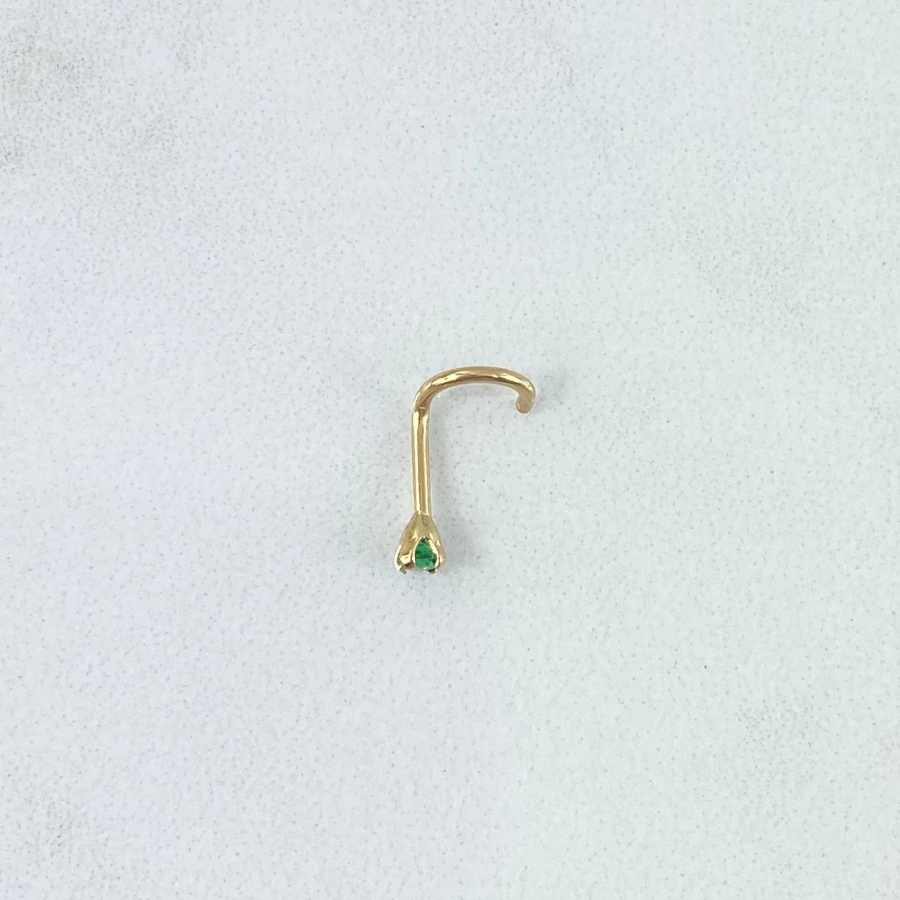 Piercing Circon Verde 0.15gr / 1cm / Nac.Esp. Oro 18K ©