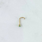 Piercing Circon Verde 0.15gr / 1cm / Nac.Esp. Oro 18K ©
