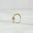 Piercing Curvo Chispa Fija 0.15gr / 1cm / Circon Blanco Oro Amarillo 18K (Joya)