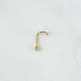Piercing Curvo Chispa Fija 0.15gr / 1cm / Circon Blanco Oro Amarillo 18K (Joya)
