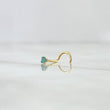 Piercing Chispa Cuatro Garras Curvo 0.2gr / 1cm / Circon Celeste Oro Amarillo (Joya)