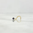 Piercing Chispa Cuatro Garras Curvo 0.2gr / 1cm / Circon Azul Oscuro Oro Amarillo (Joya)