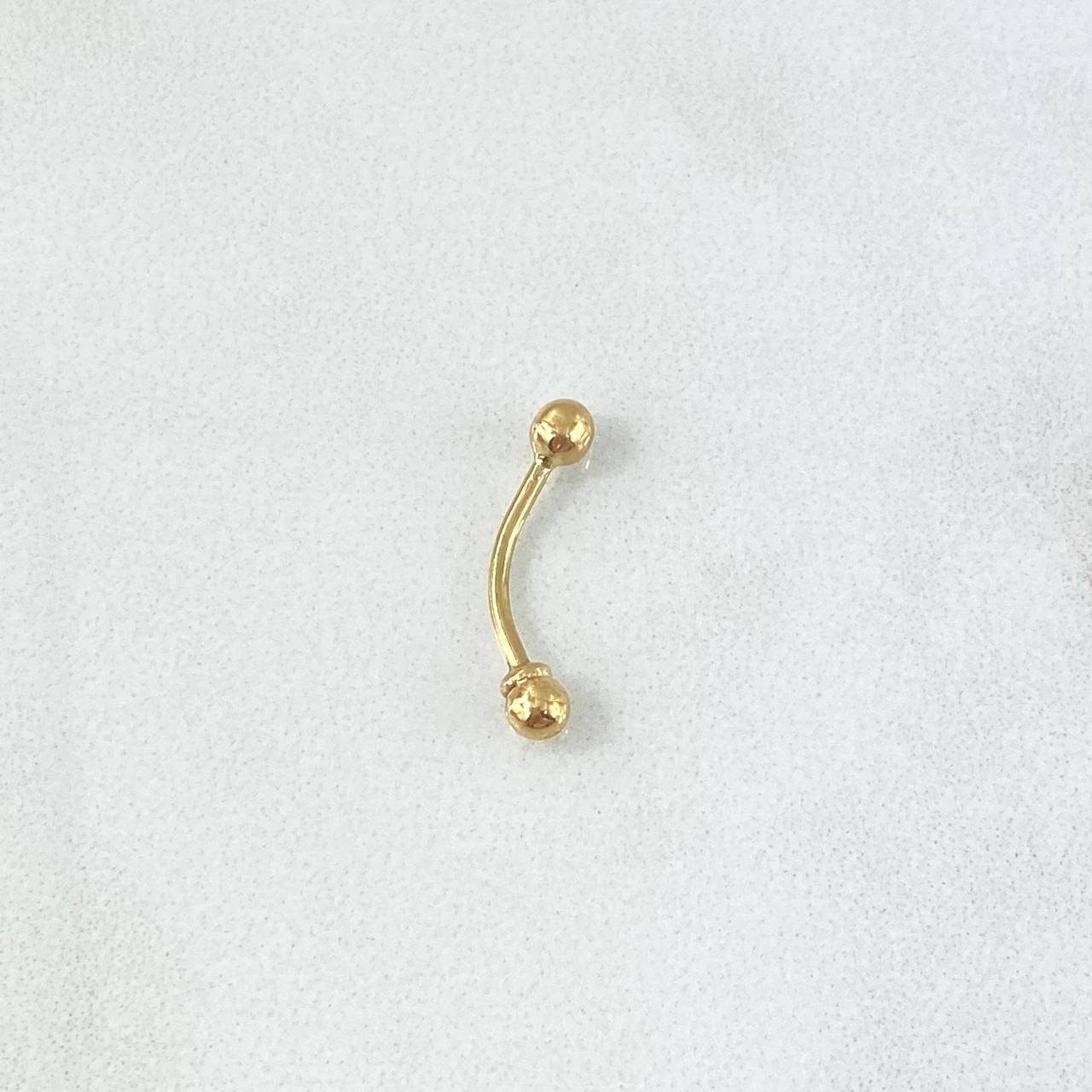 Piercing Ombligo 0.3gr / 1.8cm / Bola 3mm Oro Amarillo (Joya)