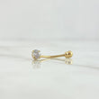 Piercing Cuatro Garras Ombligo 0.4gr / 1.9cm / Circon Blanco Oro Amarillo (Joya)