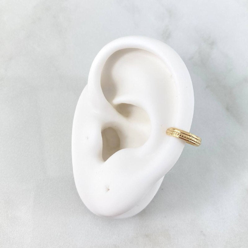 Piercing Earcuff Simulador Linea Punteada 0.8gr / 1.1cm / Oro Amarillo (Joya)