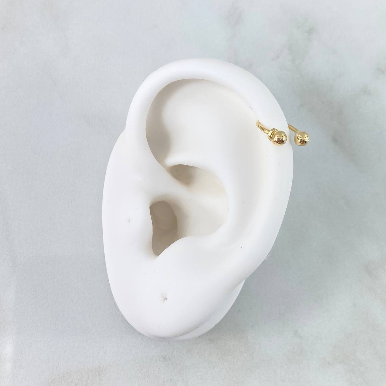 Piercing Curvo 0.4gr / 1cm / 3mm Bola Rosca Oro Amarillo (Joya) $