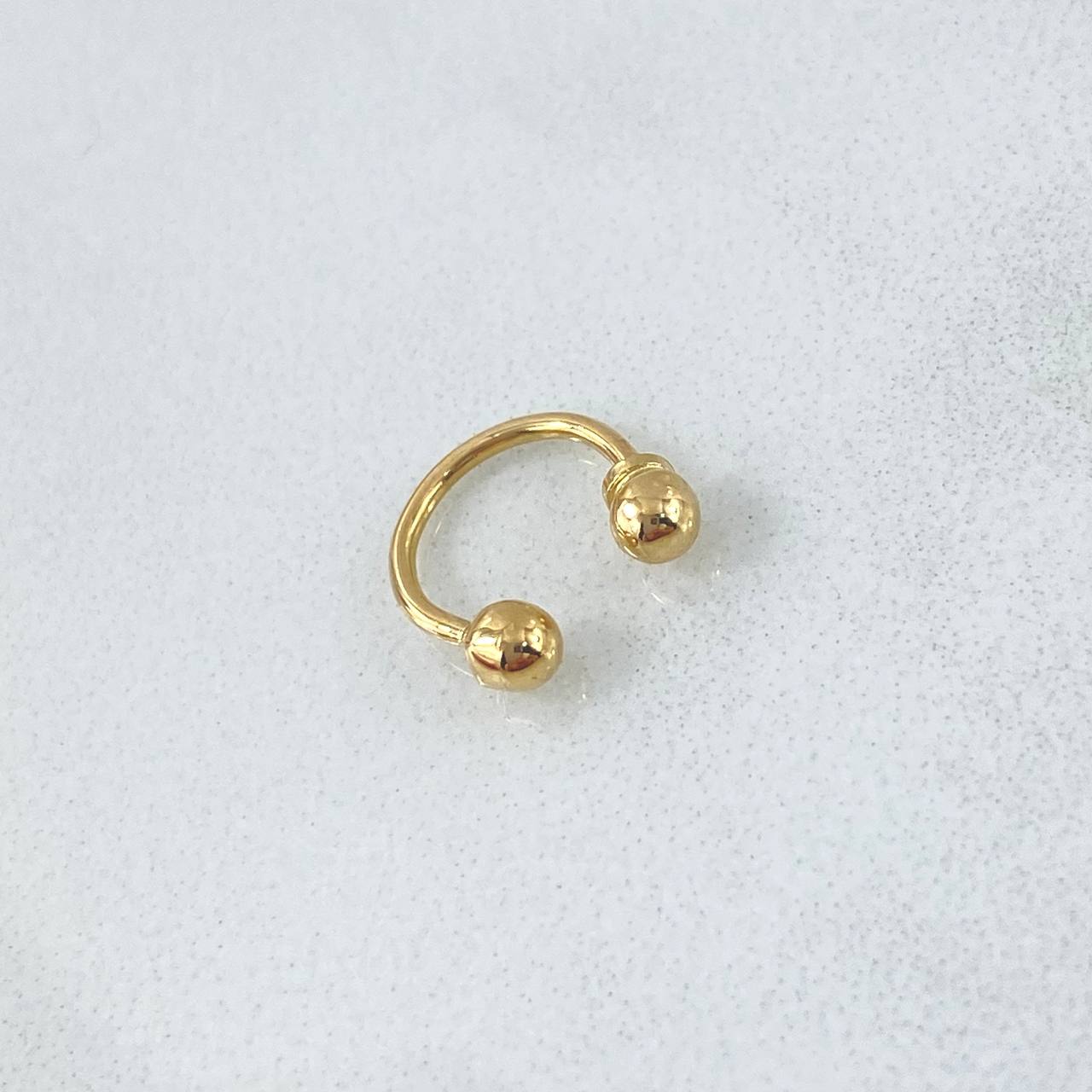 Piercing Curvo Bola 0.4gr / 1cm / Nac.Esp. Oro 18K ©