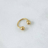 Piercing Curvo Bola 0.4gr / 1cm / Nac.Esp. Oro 18K ©