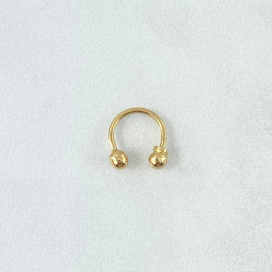 Piercing Curvo Bola 0.4gr / 1cm / 3mm Bola Rosca Oro Amarillo 18K (Joya)