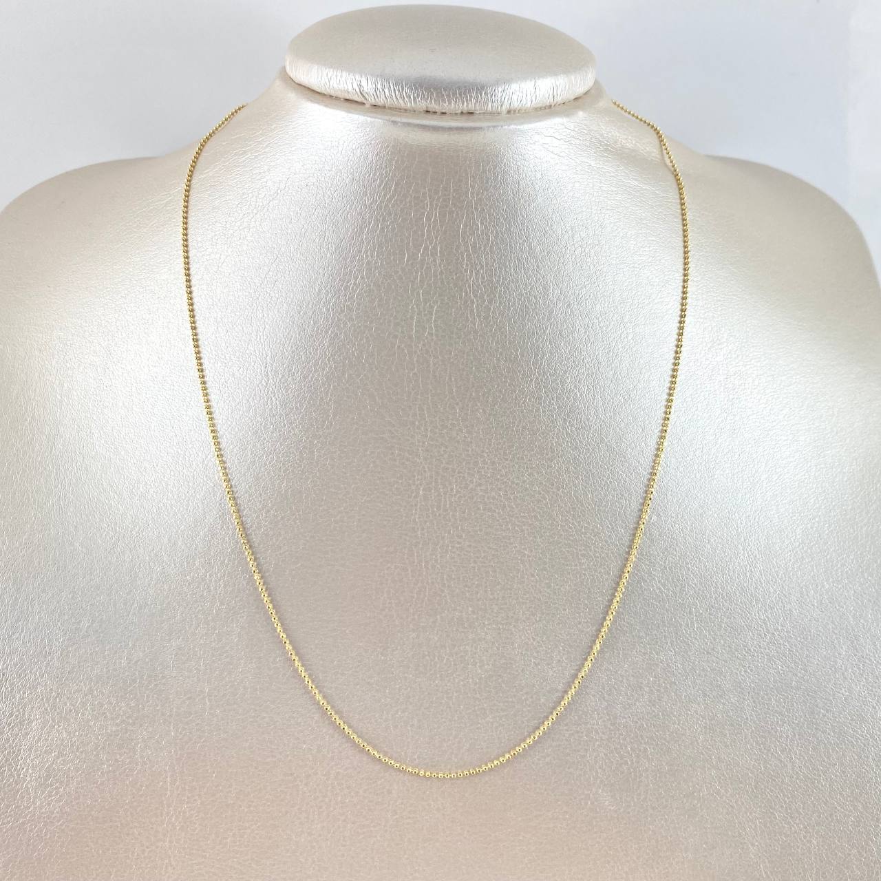 Cadena Militar 2gr / 45cm / 1mm Bola Diamantada Oro Amarillo +3