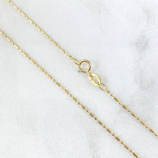 Cadena Morse 2.1gr / 45cm / 1mm Oro Amarillo +3 18K *