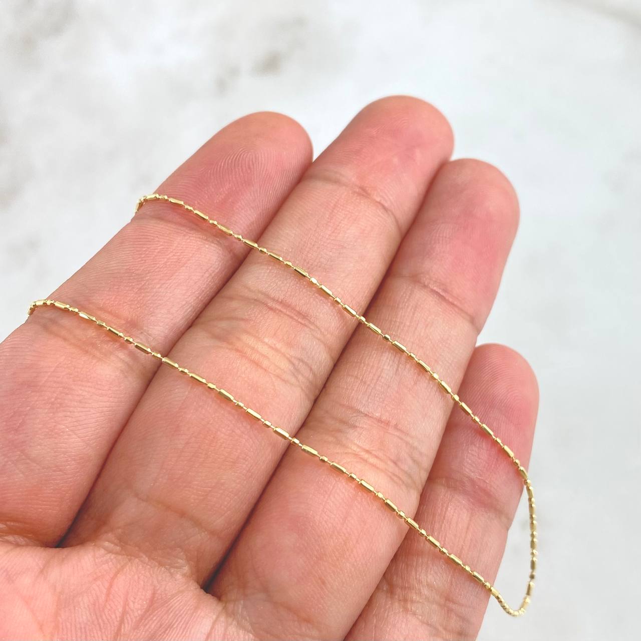 Cadena Morse 2.15gr / 45cm / 1mm Oro Amarillo +3 18K